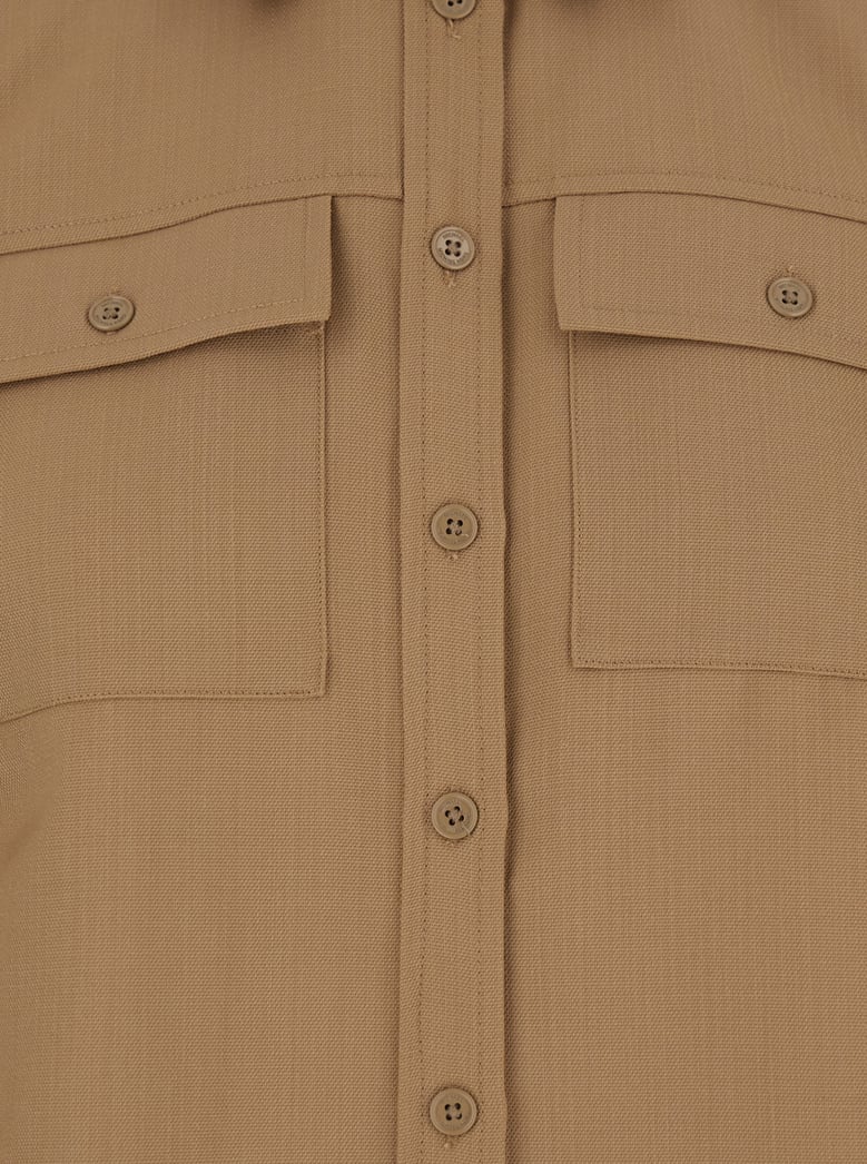beige shirt with patch pockets by Selfnex