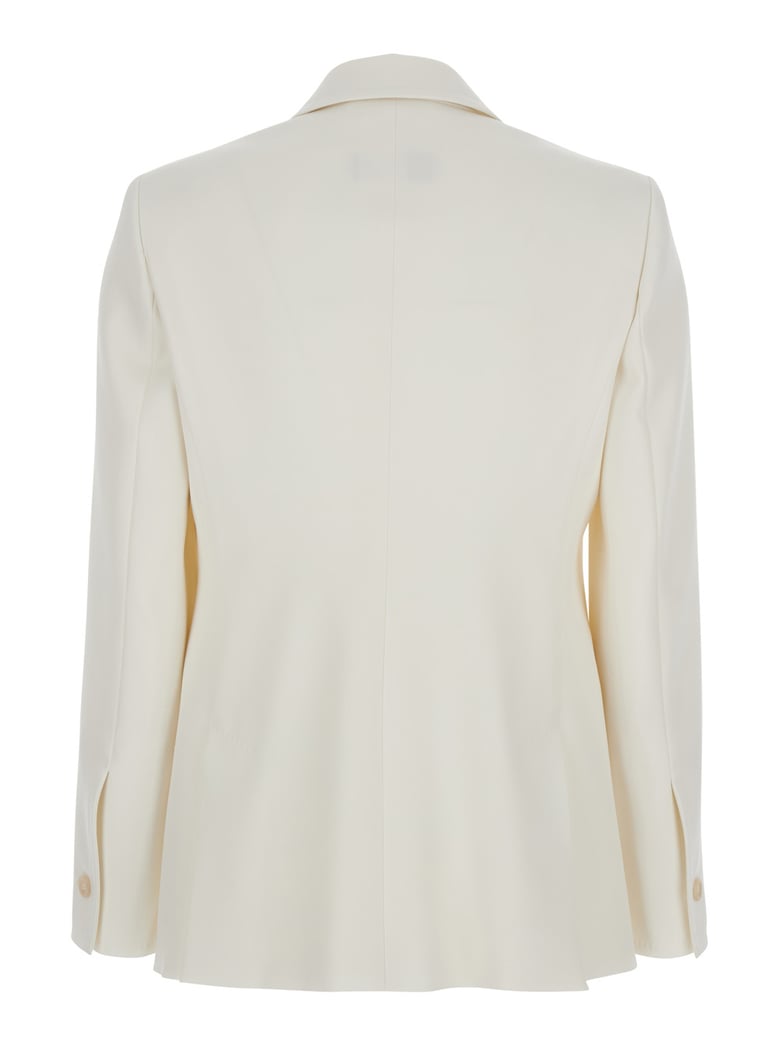 'palchi' white jacket with classic lapels by Selfnex