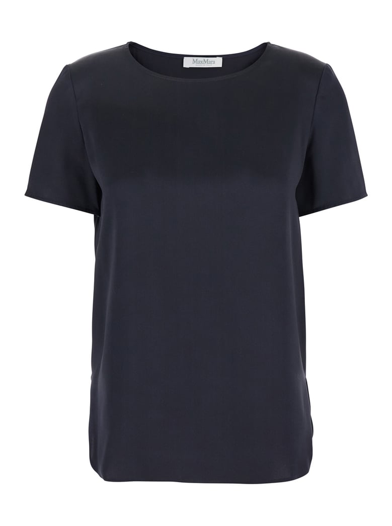 blue crewneck t-shirt in silk by Selfnex