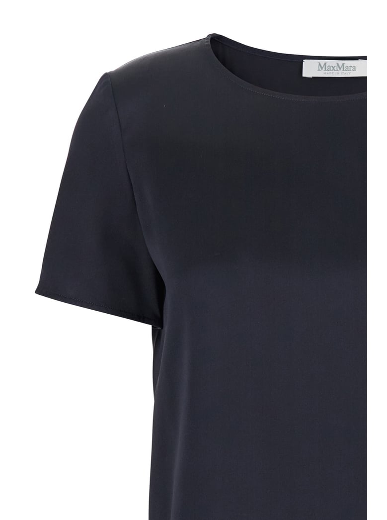 blue crewneck t-shirt in silk by Selfnex