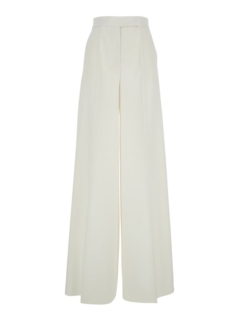 white wide leg pants in virgin wool by Selfnex