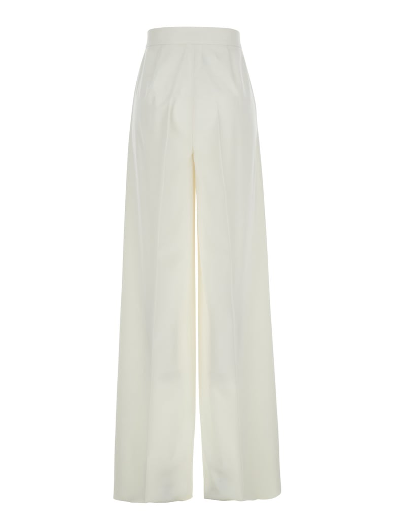 white wide leg pants in virgin wool by Selfnex