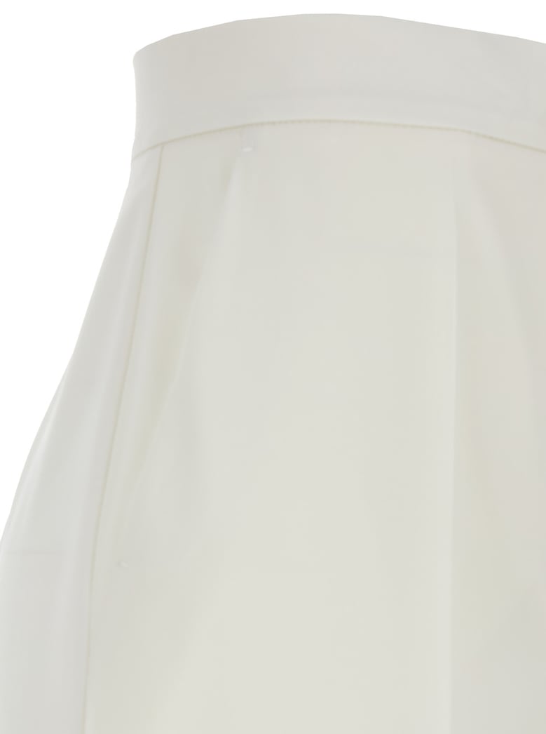 white wide leg pants in virgin wool by Selfnex