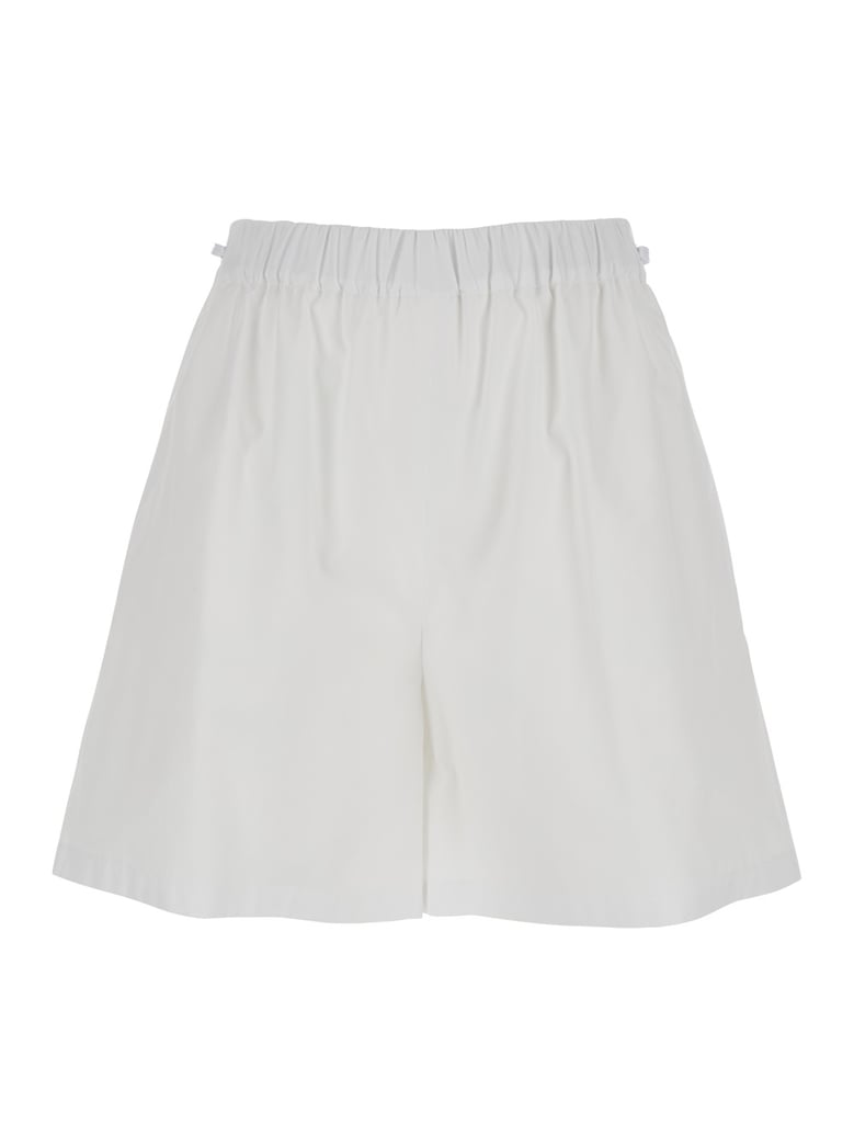 antiope white cotton drawstring shorts by Selfnex