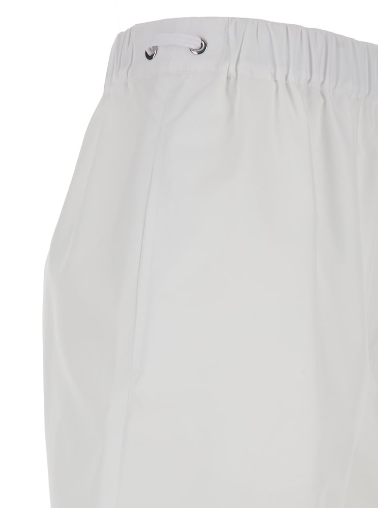 antiope white cotton drawstring shorts by Selfnex