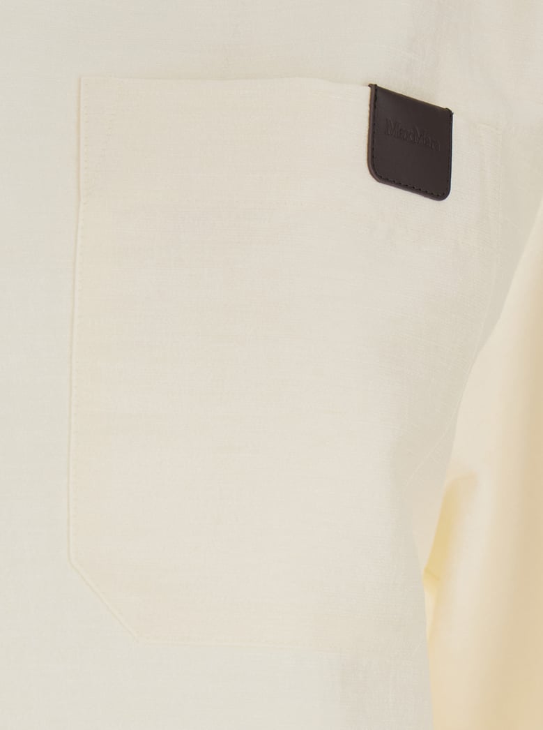 'osiride' white v-neck shirt with logo patch by Selfnex