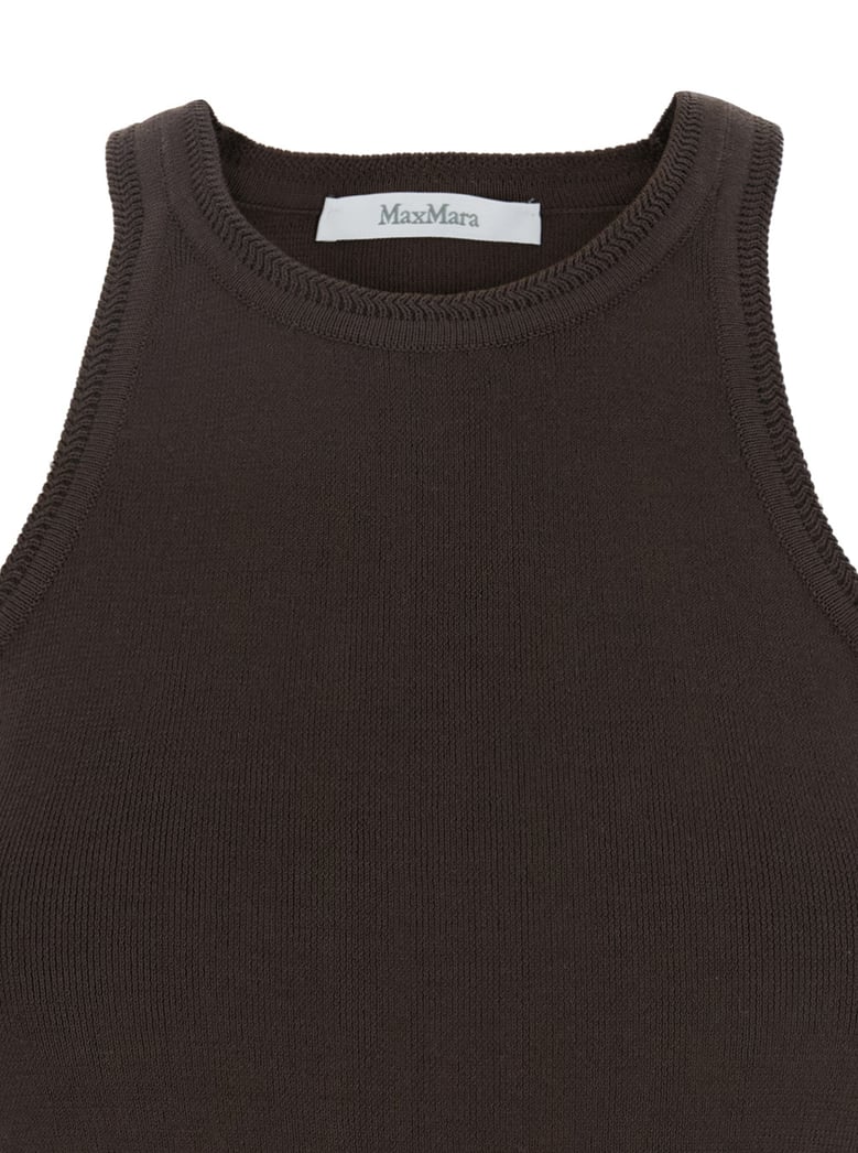 black sleeveless halterneck top in cotton by Selfnex