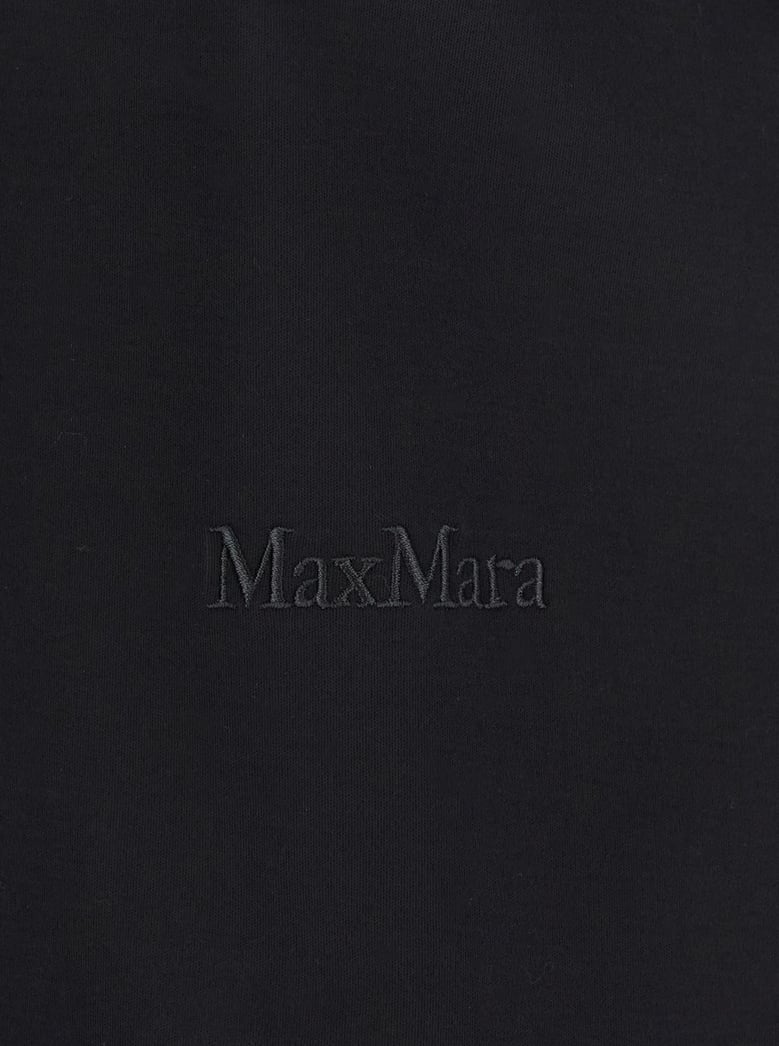 black cotton t-shirt with embroidered logo by Selfnex