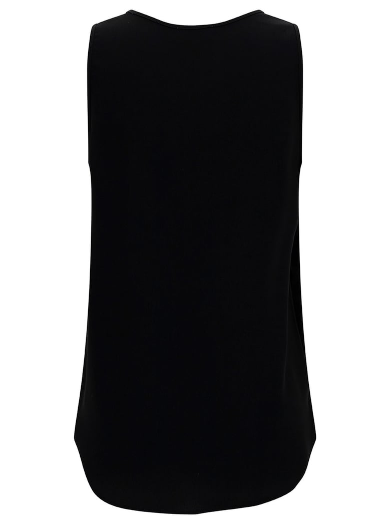 black tank top with plunging u neckline by Selfnex
