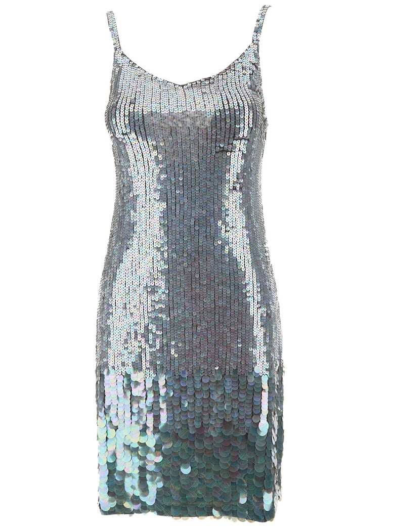 mini grey dress with multicolor sequins by Selfnex
