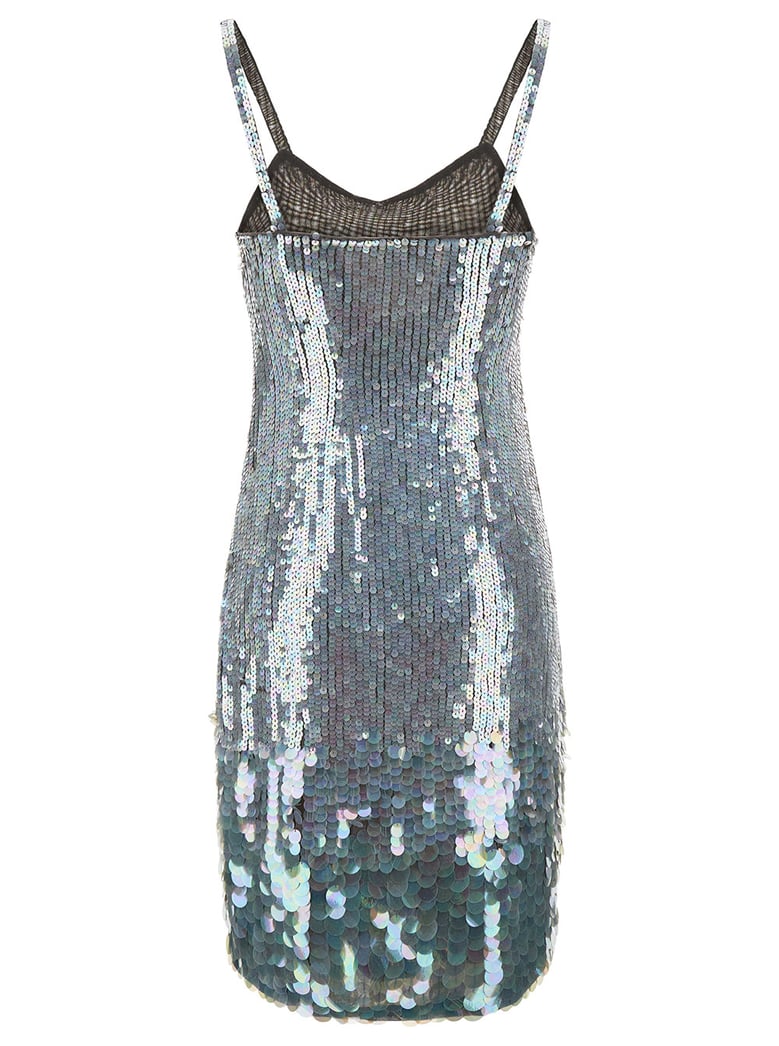 mini grey dress with multicolor sequins by Selfnex