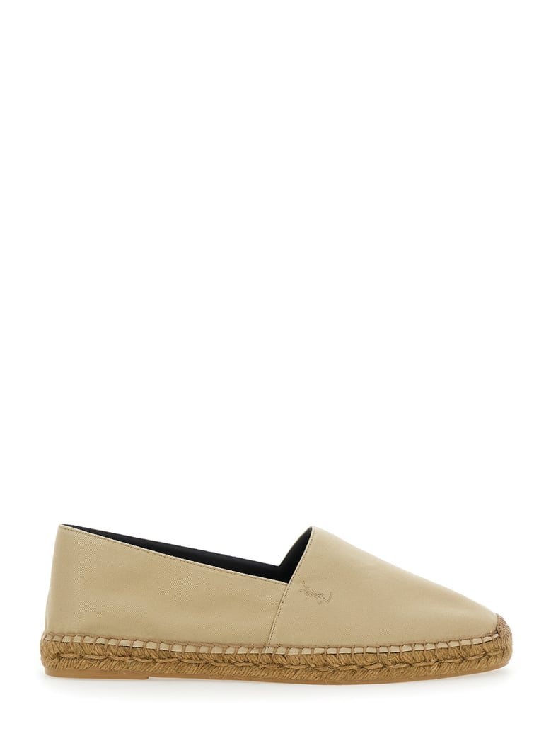 beige espadrilles with cassandre embroidery by Selfnex