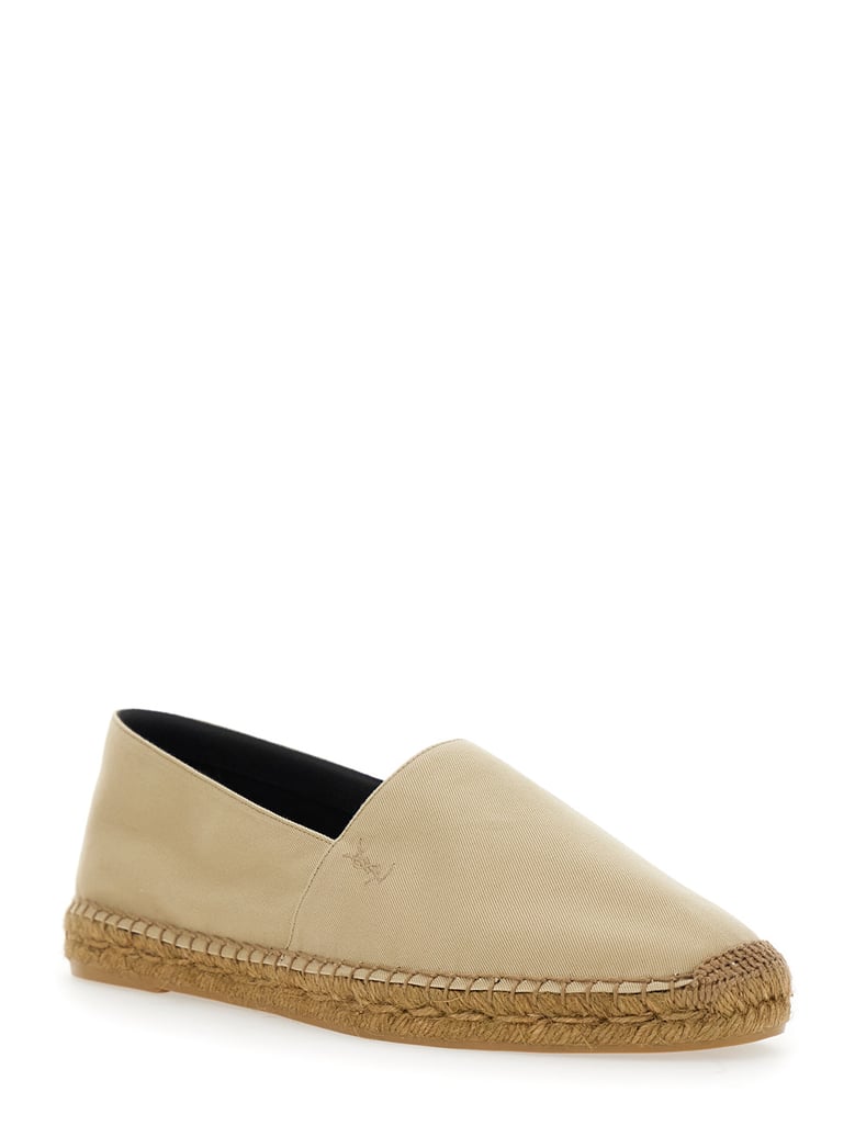 beige espadrilles with cassandre embroidery by Selfnex