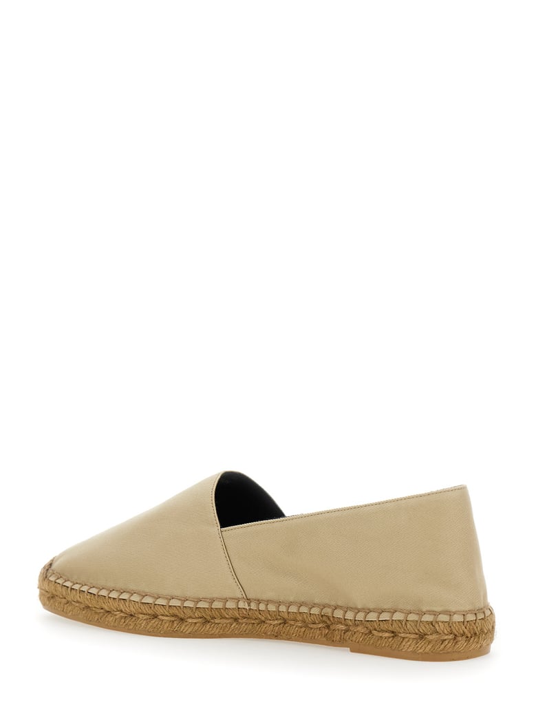 beige espadrilles with cassandre embroidery by Selfnex