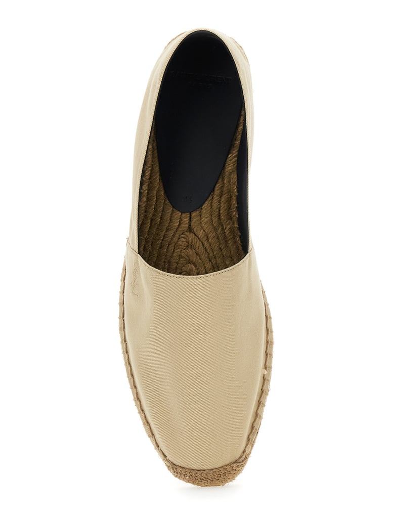 beige espadrilles with cassandre embroidery by Selfnex
