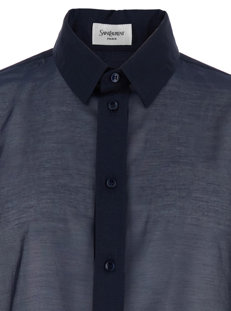 blue shirt with classic collar and details by Selfnex