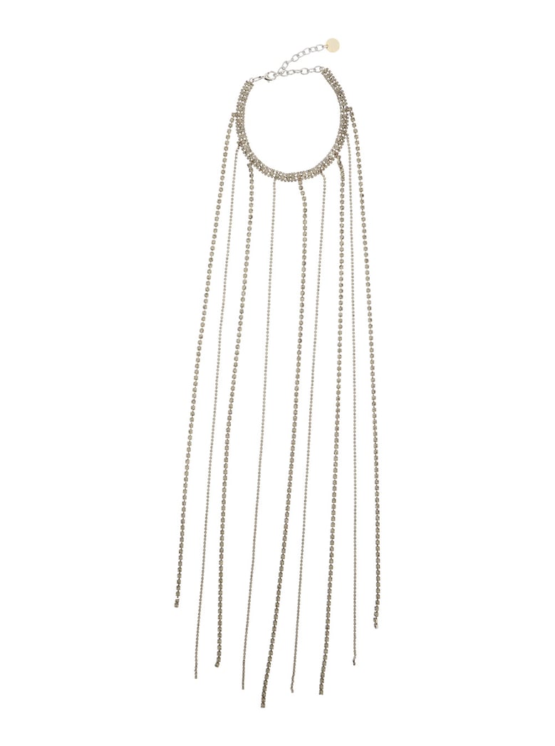 metallic-colored necklace with glass crystals by Selfnex