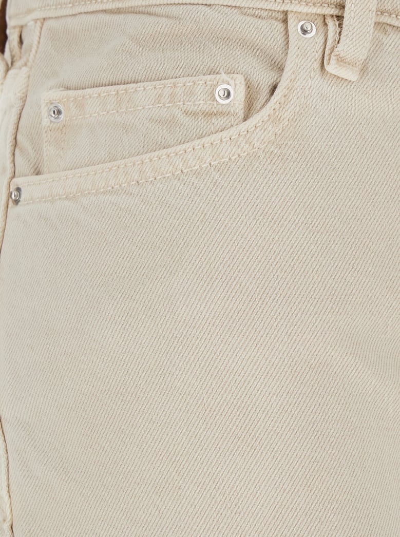 white denim jeans with logo patch by Selfnex