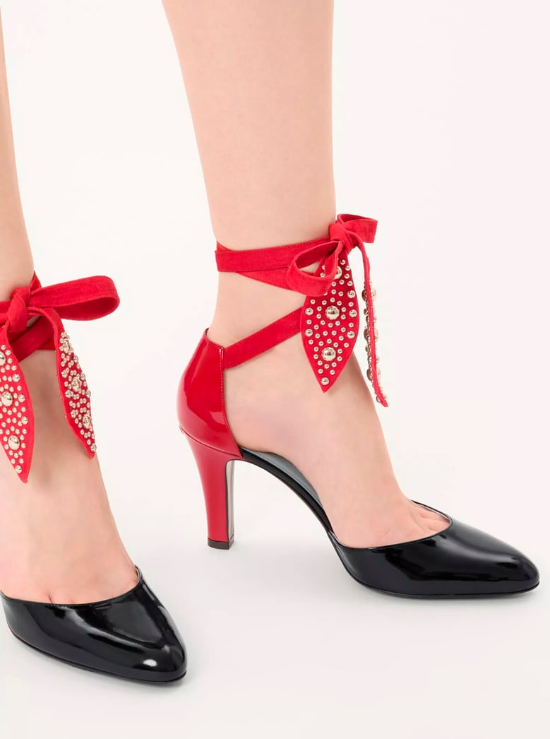 black pumps with bead embellishment by Selfnex