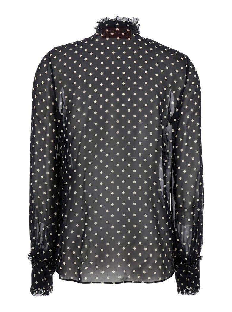 black crewneck shirt with floral embroidery by Selfnex