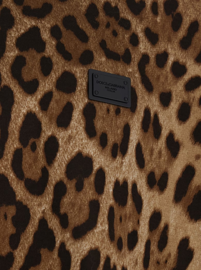 brown t-shirt with leopard motif by Selfnex