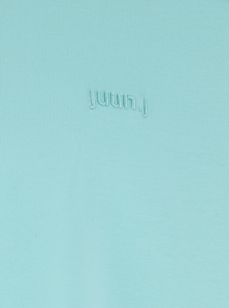 light blue t-shirt with logo and print by Selfnex