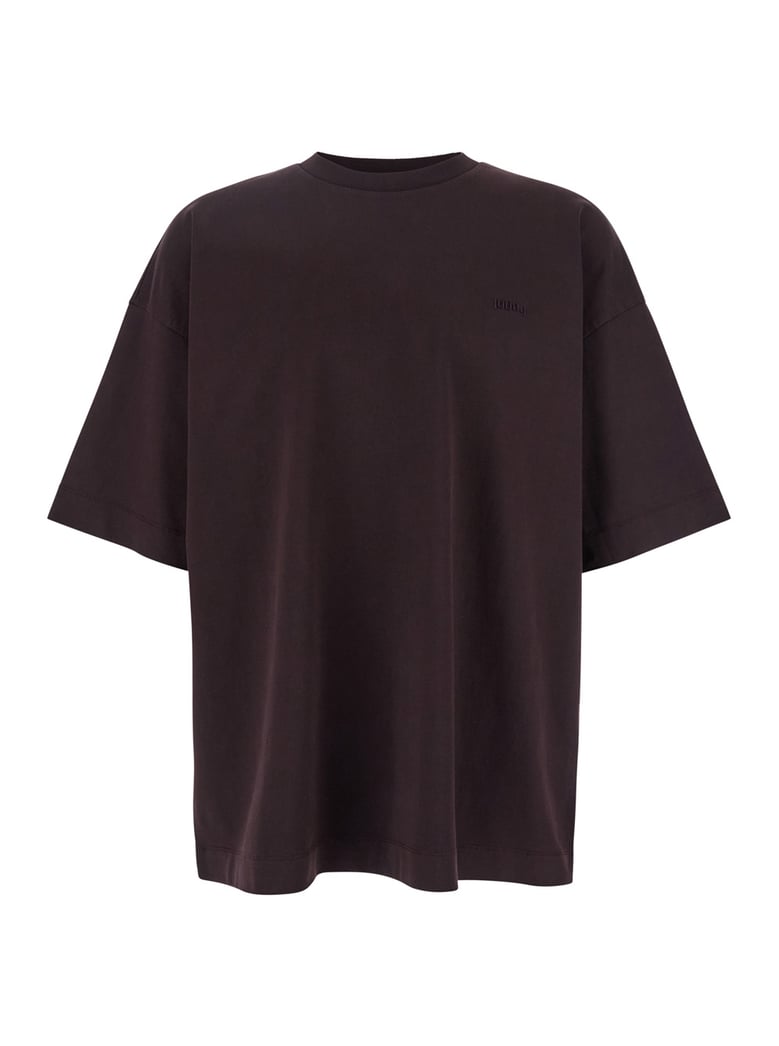 bordeaux t-shirt with embroidered logo by Selfnex