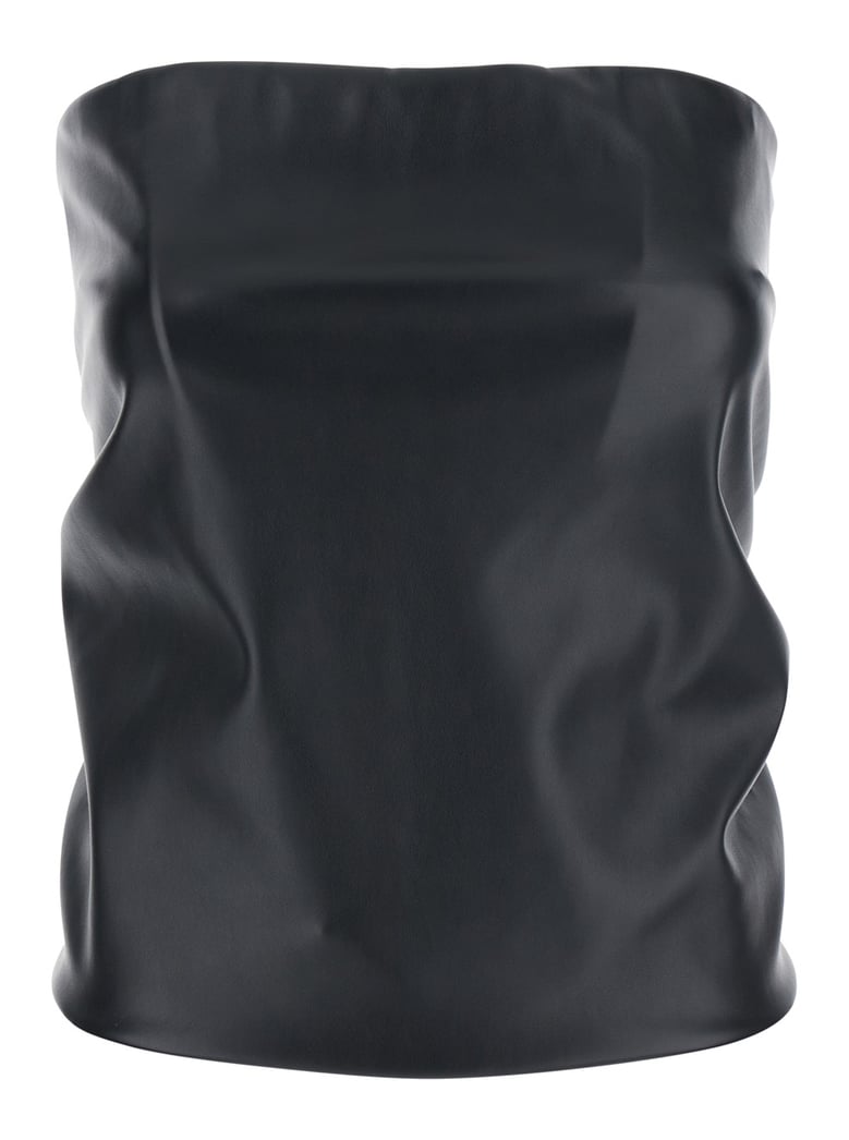 black bandeau top with v-neck by Selfnex