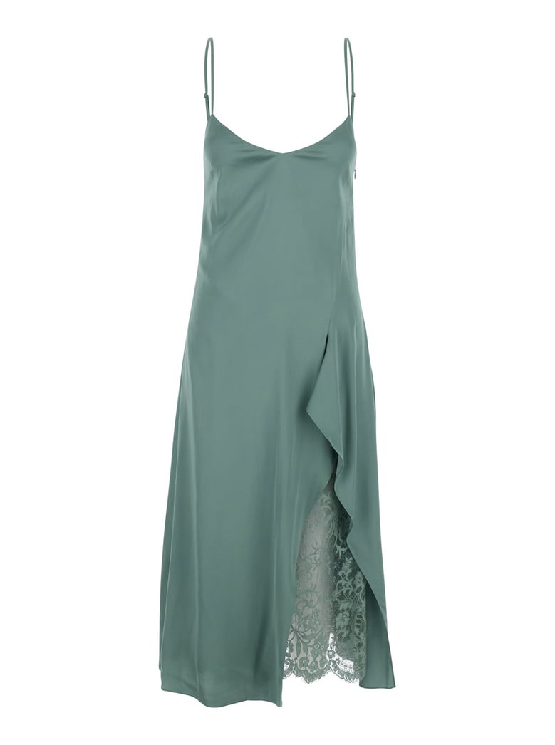dress docketta vis soft satin green by Selfnex