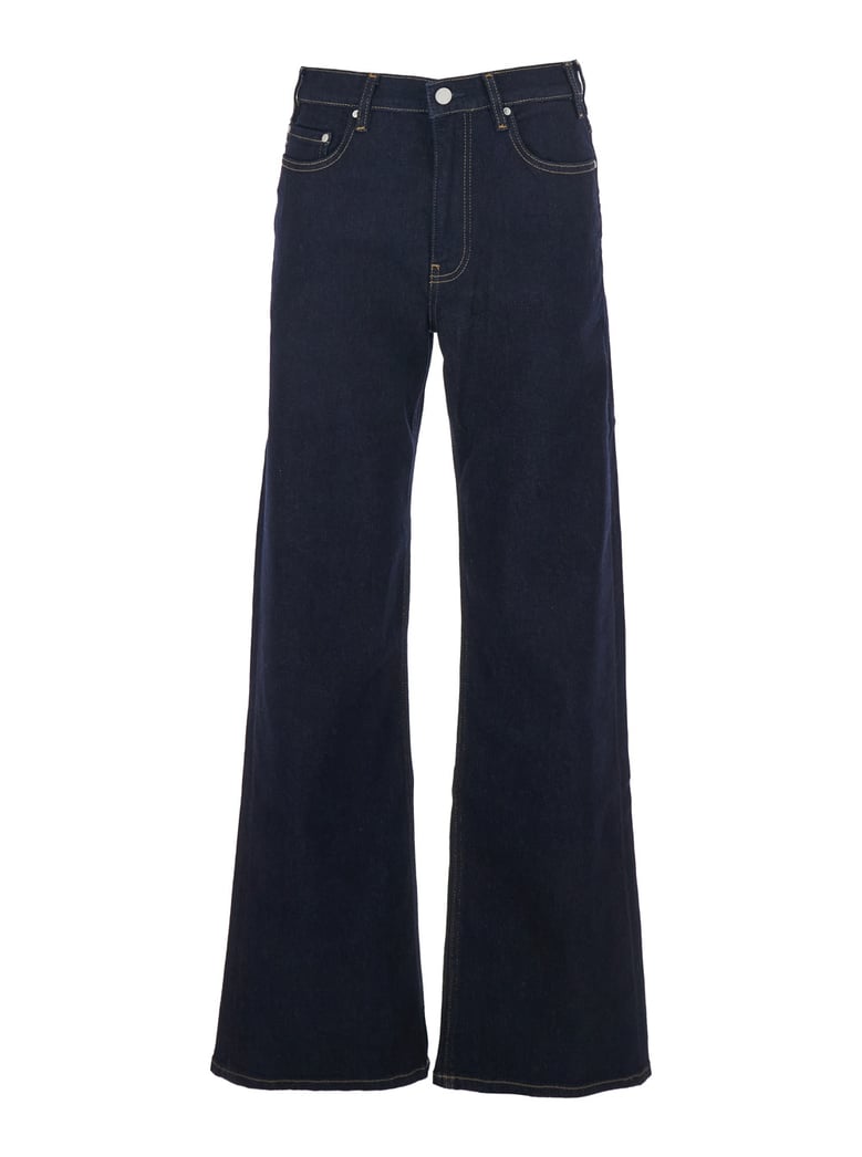 wide leg jeans blue denim by Selfnex