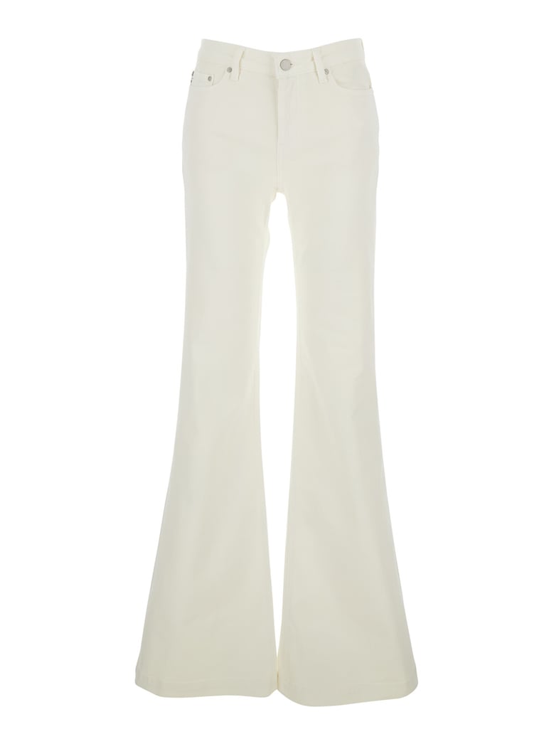 jeans flared white cotton by Selfnex
