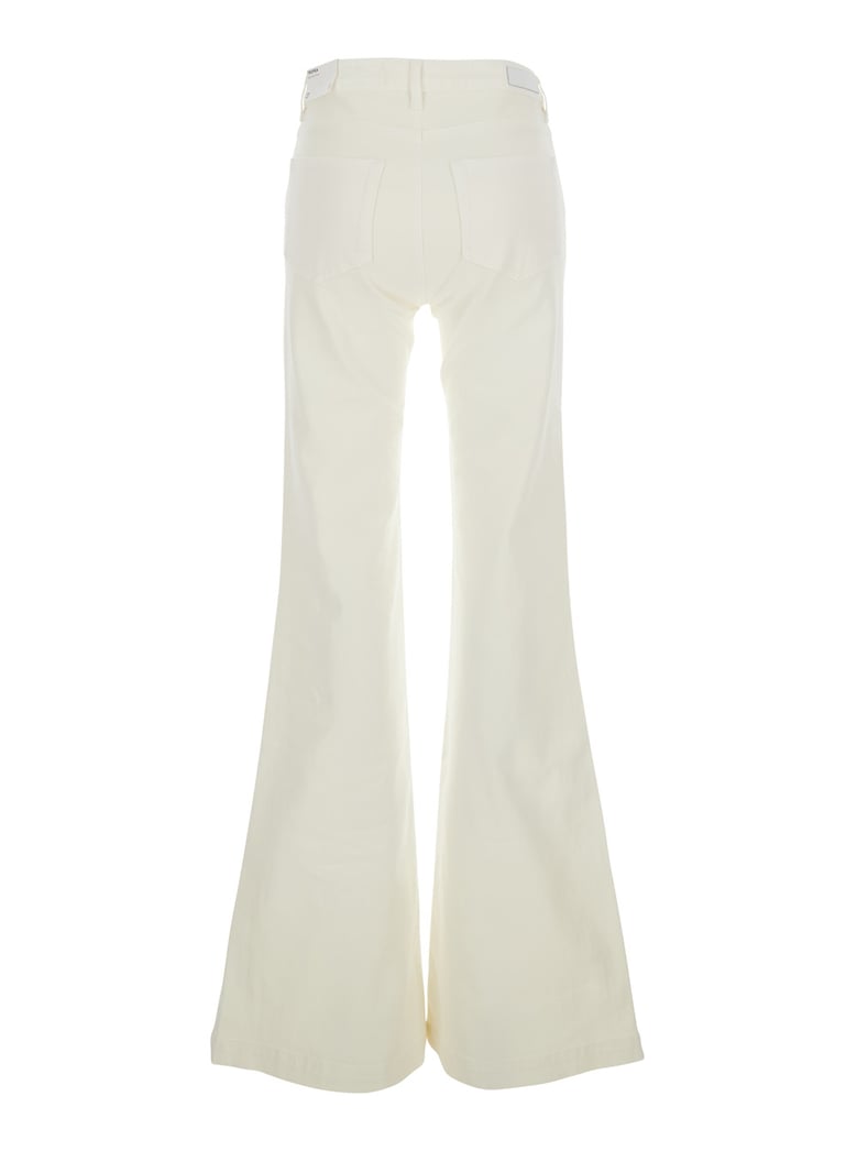 jeans flared white cotton by Selfnex
