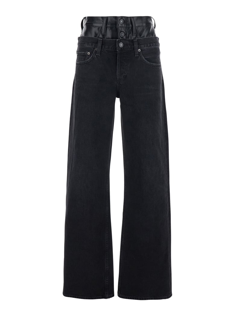 jeans elson double waist black denim by Selfnex