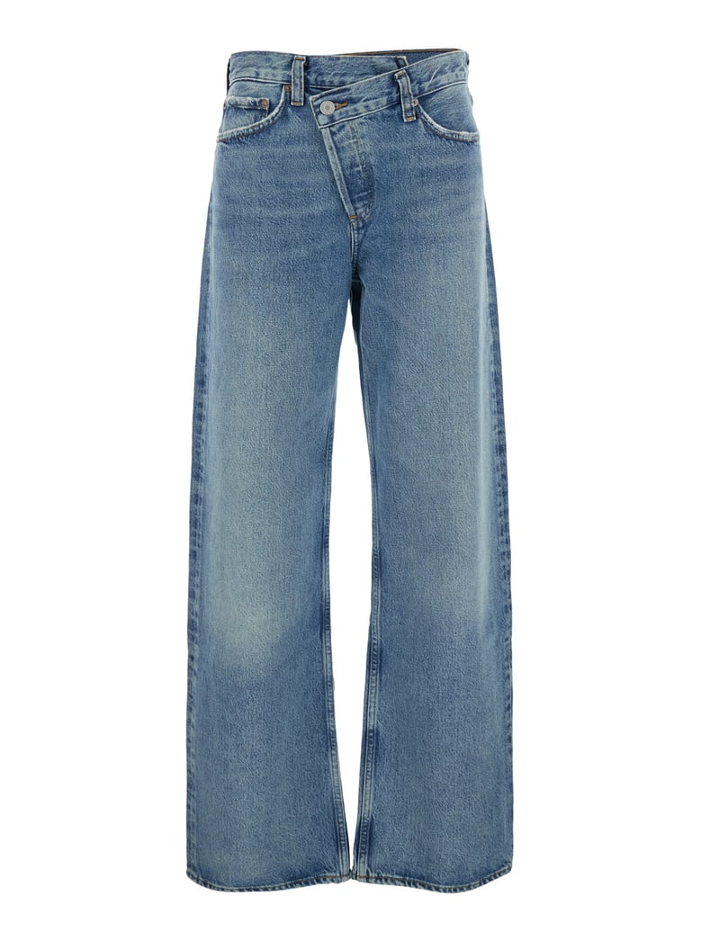 jeans asymmetrical wide-leg blue denim by Selfnex