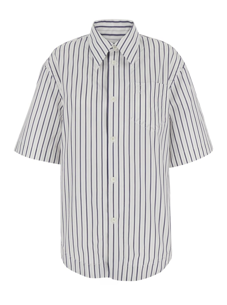 shirt white striped cotton by Selfnex