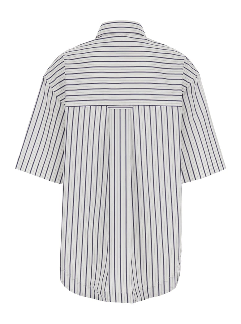 shirt white striped cotton by Selfnex