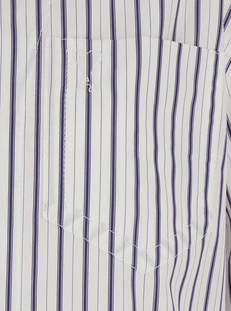 shirt white striped cotton by Selfnex