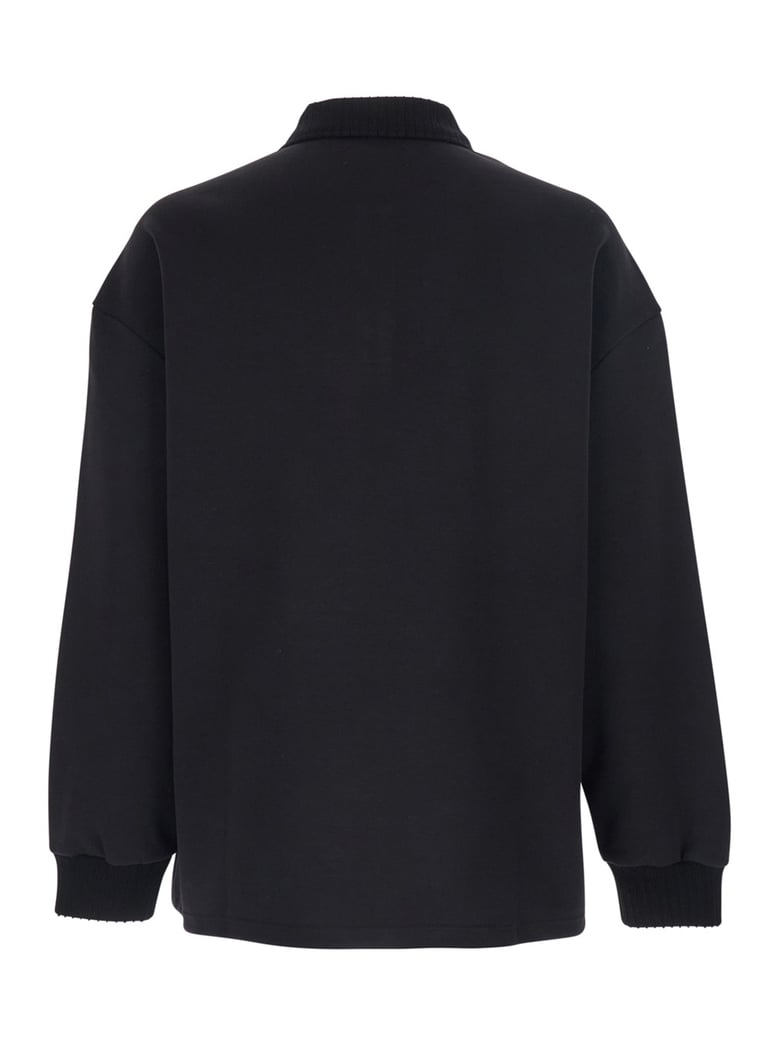 polo-neck sweatshirt black cotton by Selfnex