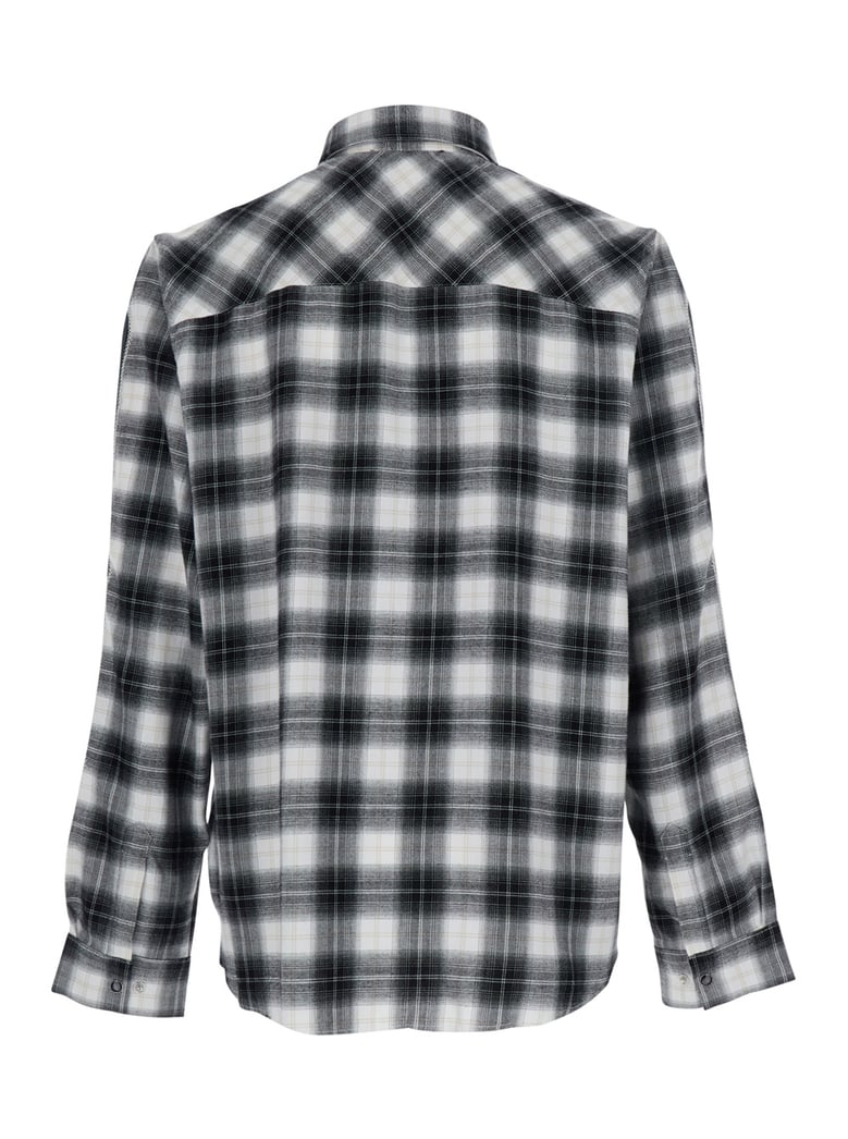 shirt with classic collar, white/black cotton by Selfnex
