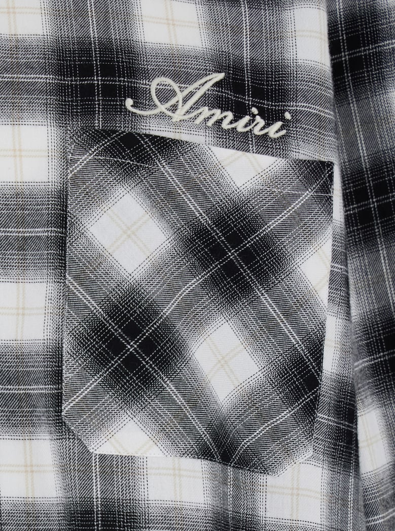 shirt with classic collar, white/black cotton by Selfnex