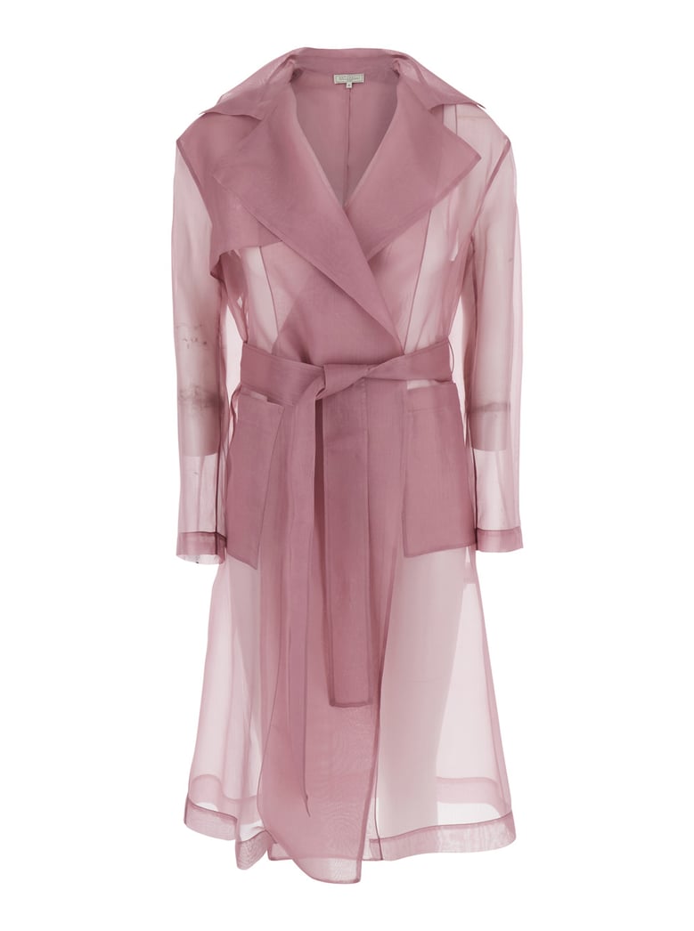 trench coat valmorea pink silk by Selfnex