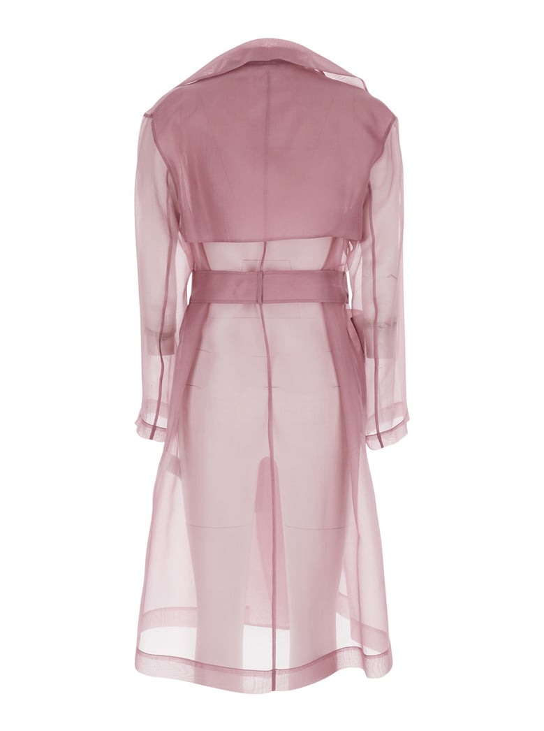 trench coat valmorea pink silk by Selfnex