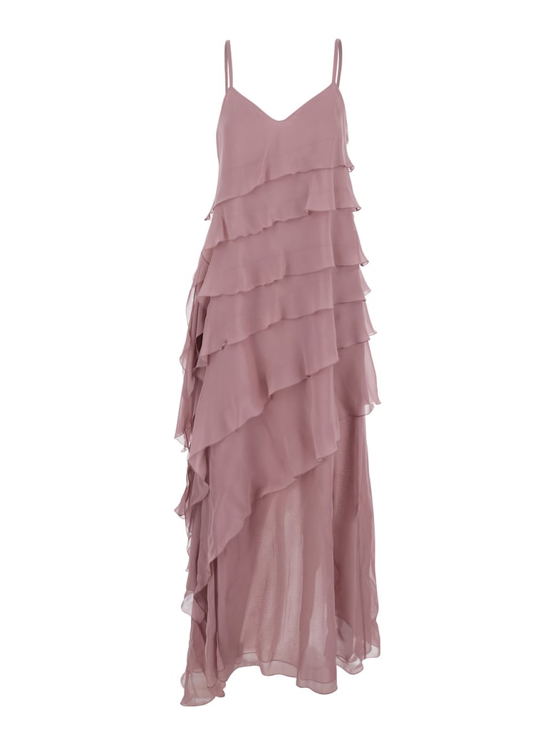 long dress marilyn silk pink by Selfnex