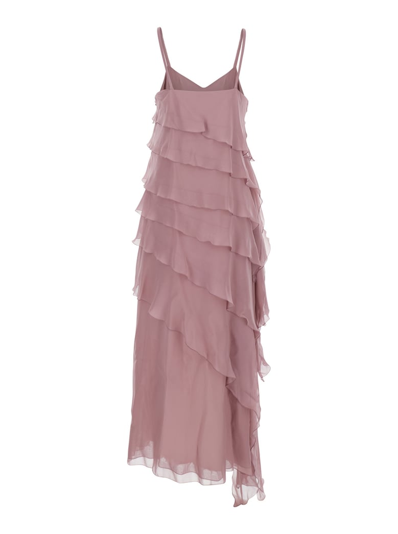 long dress marilyn silk pink by Selfnex