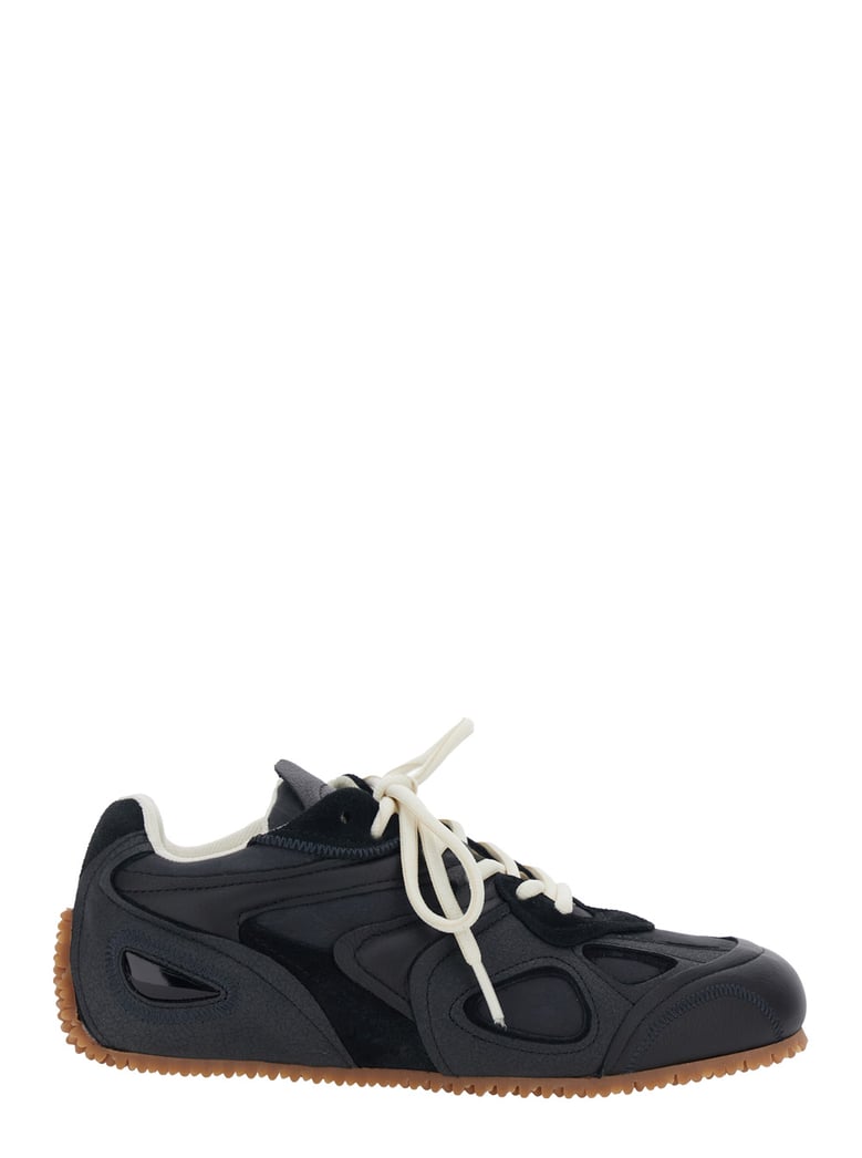 sneakers slow runner black leather/suede by Selfnex
