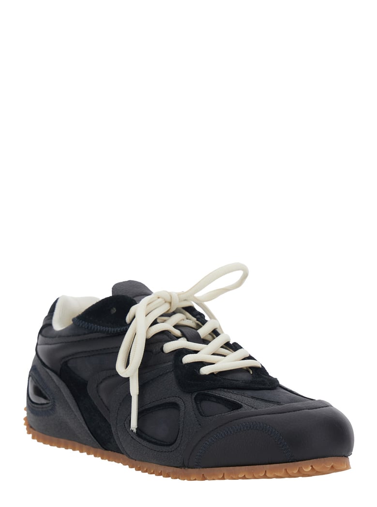 sneakers slow runner black leather/suede by Selfnex