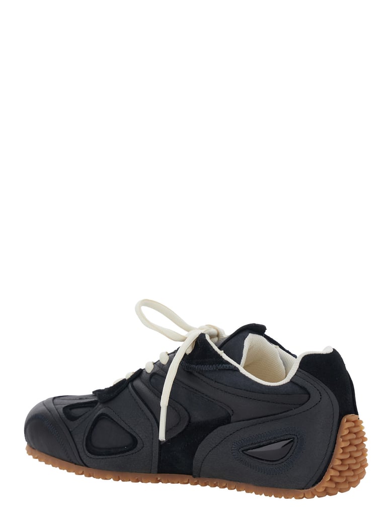sneakers slow runner black leather/suede by Selfnex