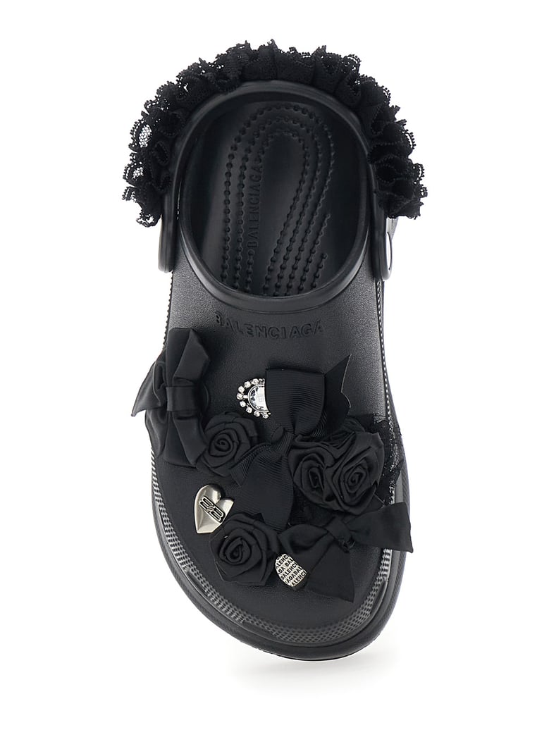 mule with logo plate, black rubber by Selfnex