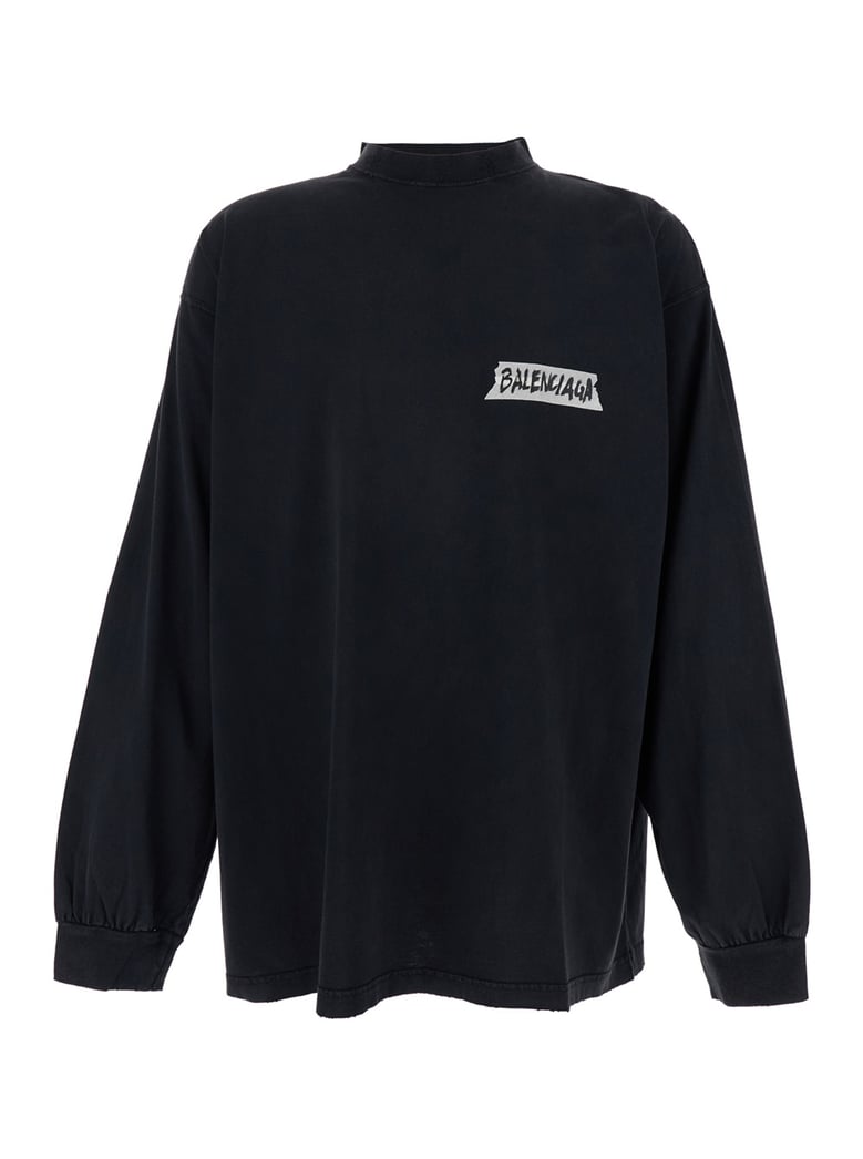sweatshirt, black cotton by Selfnex