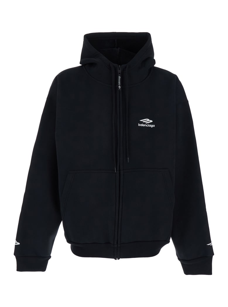 zip hoodie black cotton by Selfnex
